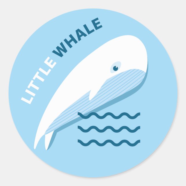 Little whale. classic round sticker (Front)