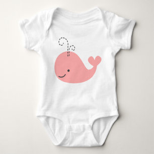 Little Whale in Pink Baby Bodysuit