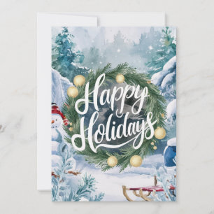 Little Whimsical Snow Happy Winter Holiday Card