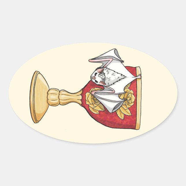 Little White Bat Oval Sticker (Front)
