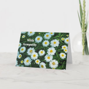 Little White Daisies Floral Photo Sympathy Card