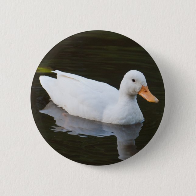 Little White Duck 6 Cm Round Badge (Front)