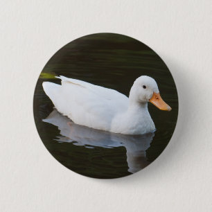 Little White Duck 6 Cm Round Badge