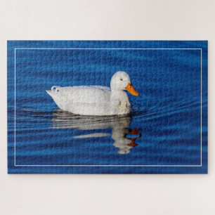Little White Duck In Rippled Water Jigsaw Puzzle