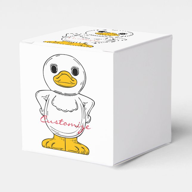 Little White Duck Standing Thunder_Cove Favour Box (Front Side)