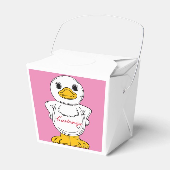 Little White Duck Standing Thunder_Cove Favour Box (Front Side)