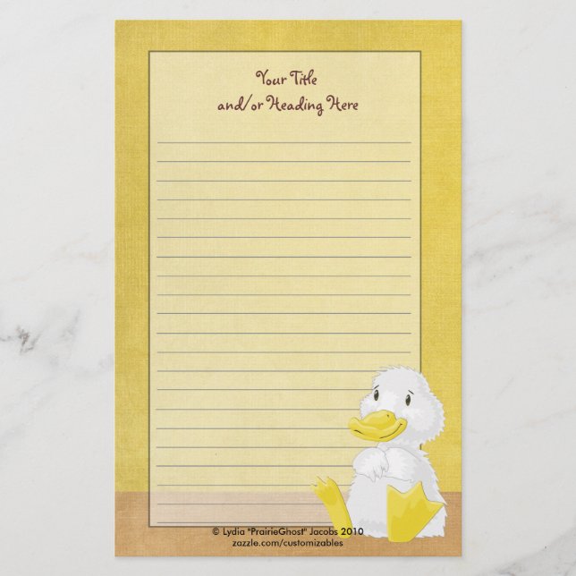 Little White Duck Stationery (Front)