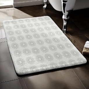Little white floral fallen to the rural pattern bath mat