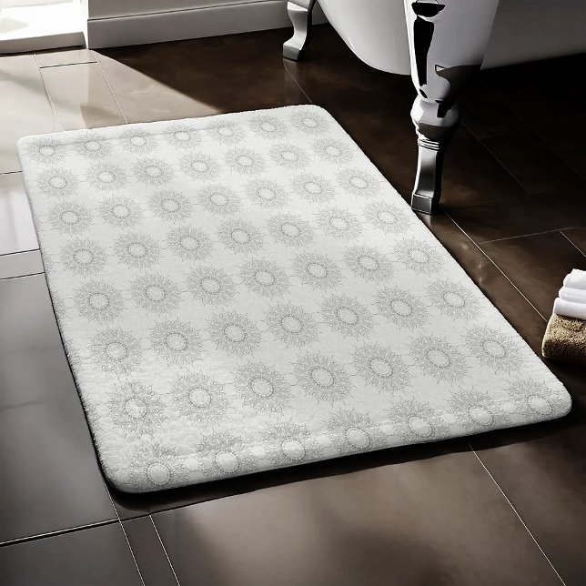 Little white floral fallen to the rural pattern bath mat (Creator Uploaded)
