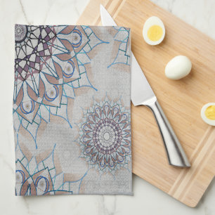 Little white floral fallen to the rural tea towel