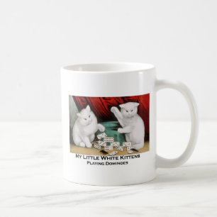 Little White Kittens Playing Dominoes Coffee Mug