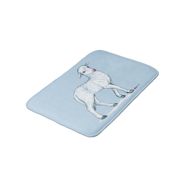 Little White Lamb Bath Mat (Angled)