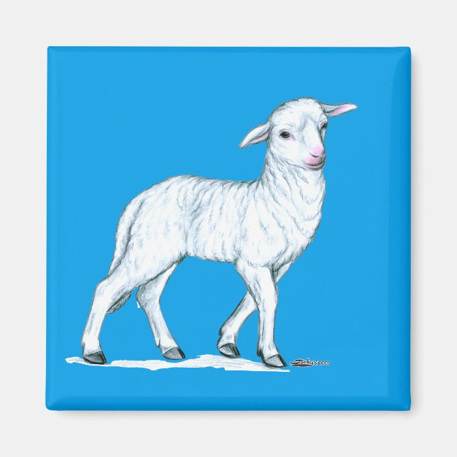 Little White Lamb Magnet (Front)