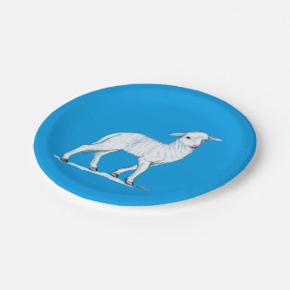 Little White Lamb Paper Plate