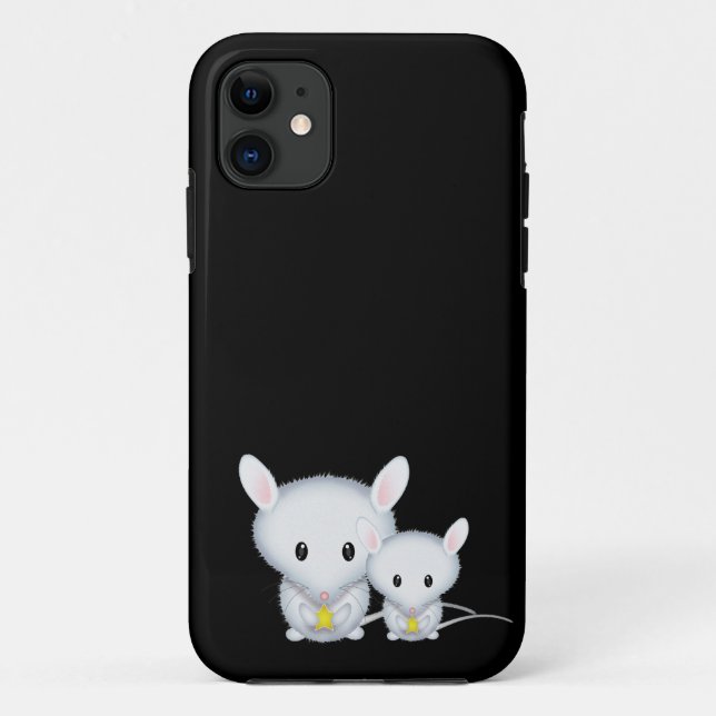 Little White Mice Cute Rodents Case-Mate iPhone Case (Back)