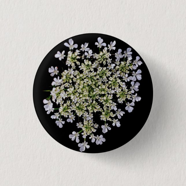 little white petals  3 cm round badge (Front)