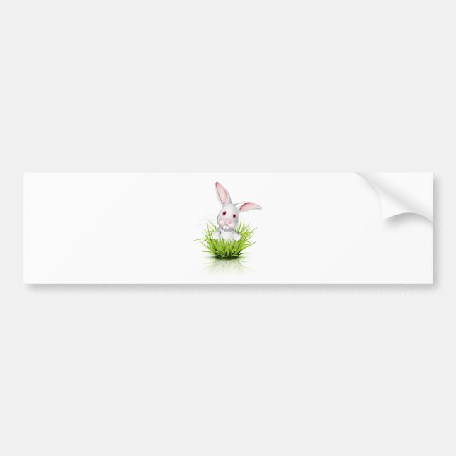Little white rabbit bumper sticker (Front)