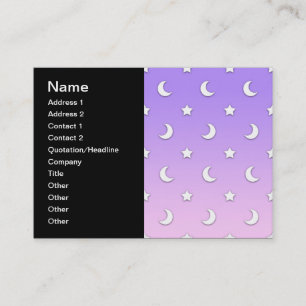 Little White Stars and Moons Pattern Business Card