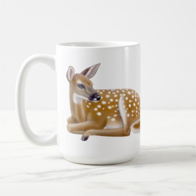 Little Whitetail Deer Fawn Mug (Left)