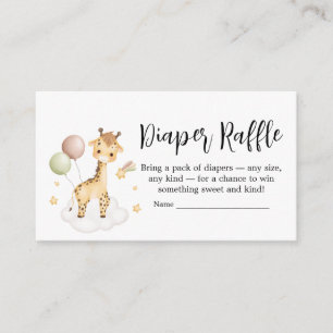 Little Wild One Cute Baby Shower Diaper Raffle Enclosure Card