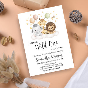 Little Wild One Cute Baby Shower Invitation