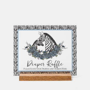 Little Wild One Diaper Raffle Boy Baby Shower Sign