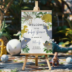 Little wild one Dinosaur Baby Shower Welcome Sign