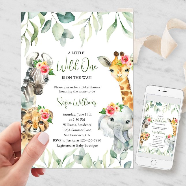 Little Wild One On the Way Baby Shower Invitation (Creator Uploaded)