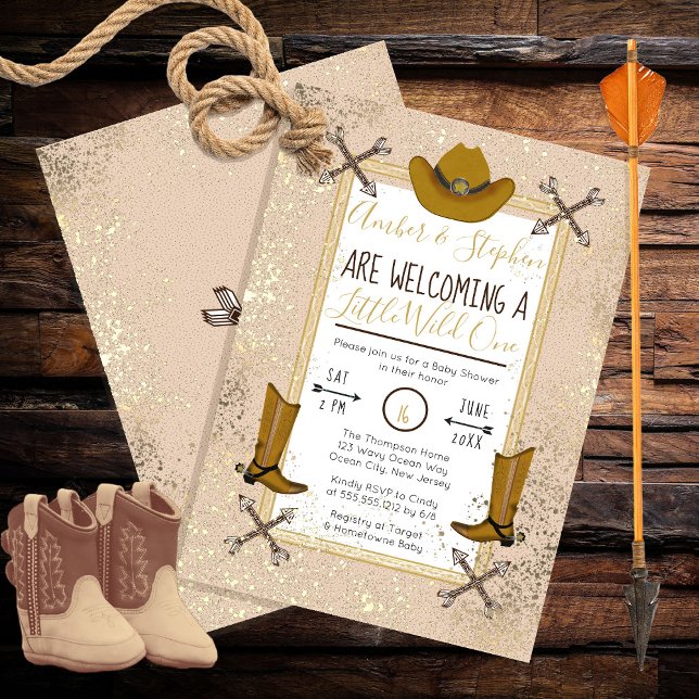 Little Wild One Rustic Western Arrows Baby Shower Invitation (Creator Uploaded)