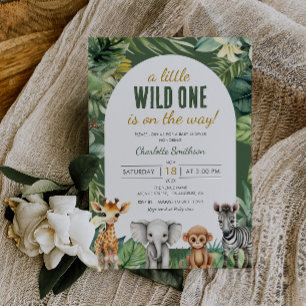 Little Wild One Safari Animals Baby Shower Invitation