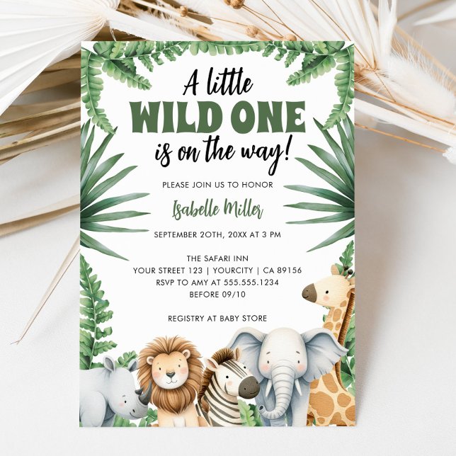 Little Wild One Safari Animals Boy Baby Shower Invitation (Little Wild One Safari Animals Boy Baby Shower Invitation)