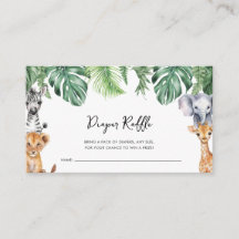 Little Wild One Safari Baby Shower Diaper Raffle