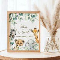Little Wild One Safari Baby Shower Favours Sign