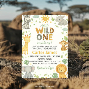 Little Wild One Safari Baby Shower Invitation