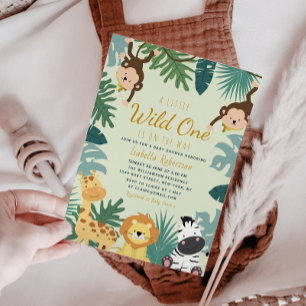 LITTLE WILD ONE   safari baby shower invitation