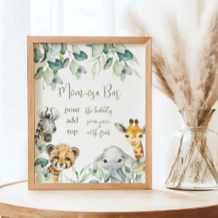 Little Wild One Safari Baby Shower Mum-osa Bar Poster
