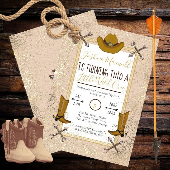 Little Wild One Western Arrows Birthday Party Invitation (Creator Uploaded)