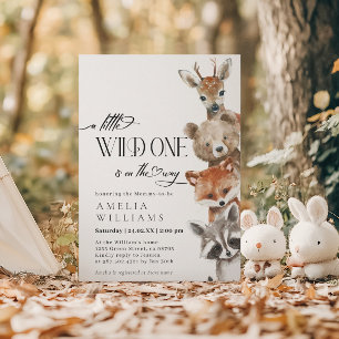 Little Wild One Woodland Modern Baby Shower Invitation
