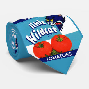 Little Wildcat tomato crate label print Tie