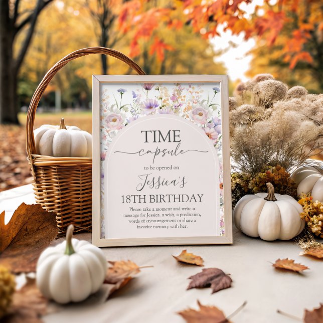 Little Wildflower 1st Birthday Capsule Sign (Creator Uploaded)