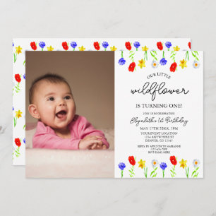 Little Wildflower 1st Birthday Invitation