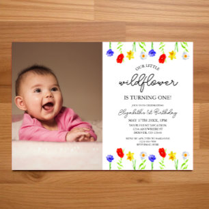 Little Wildflower 1st Birthday Invitation