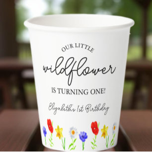 Little Wildflower 1st Birthday Paper Cups
