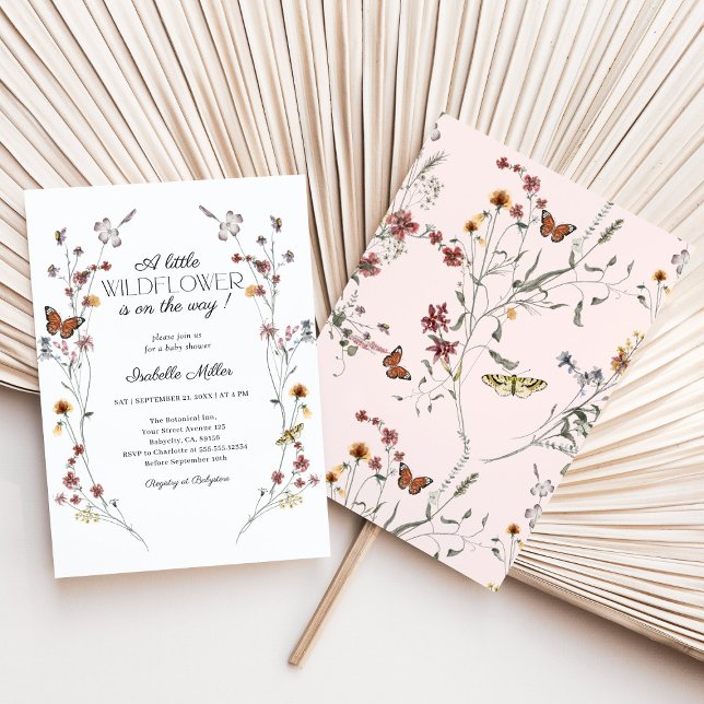 Little Wildflower Baby Girl Shower Invitations (Creator Uploaded)
