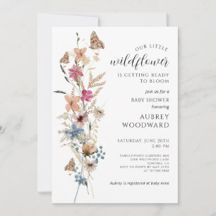 Little Wildflower Baby In Bloom Baby Shower Invitation