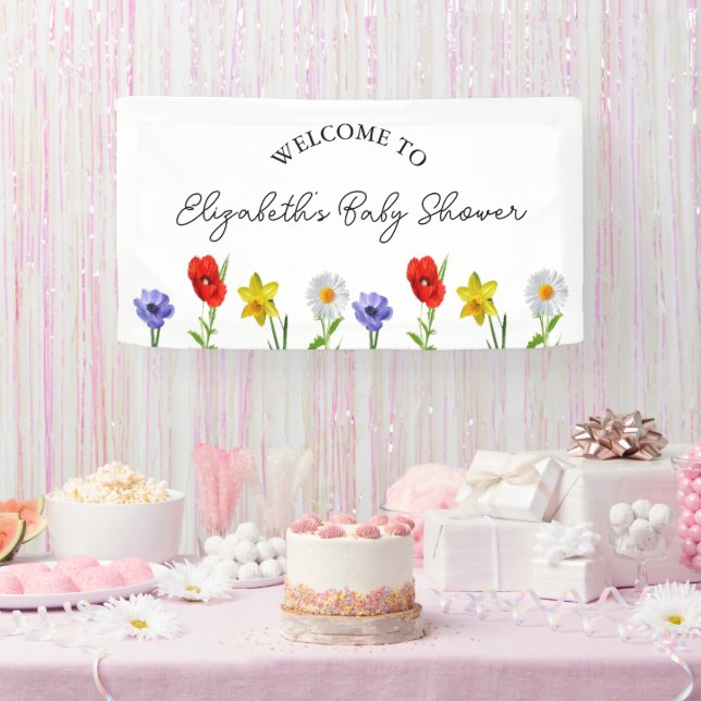 Little Wildflower Baby Shower Banner (Party)