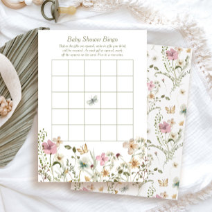 Little WildFlower Baby Shower Bingo Game Card
