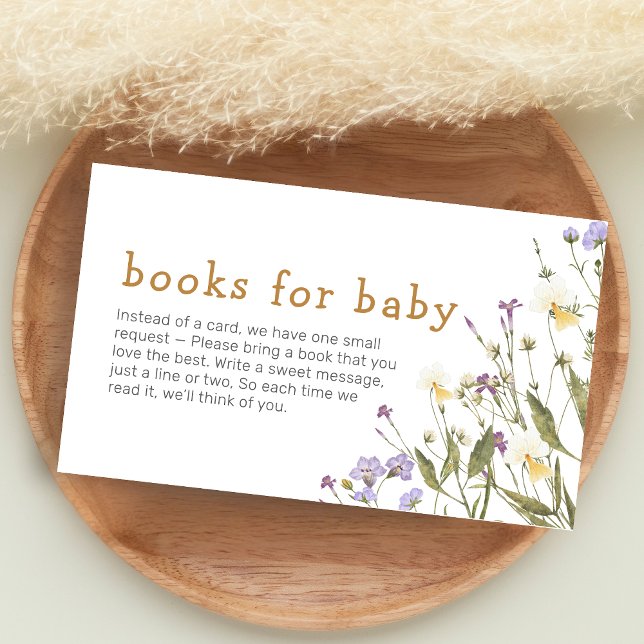 Little Wildflower Baby Shower Books for Baby Enclosure Card (Wildflower Baby Shower Books for Baby)