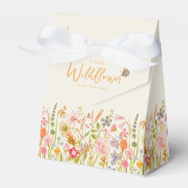 Little Wildflower  Baby Shower  Favour Box (Front Side)