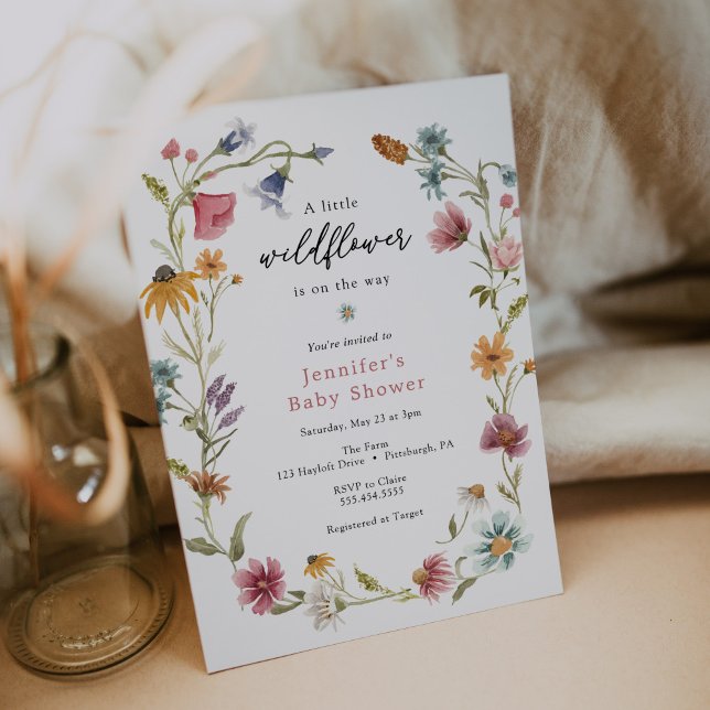 Little Wildflower Baby Shower Invitation (Creator Uploaded)